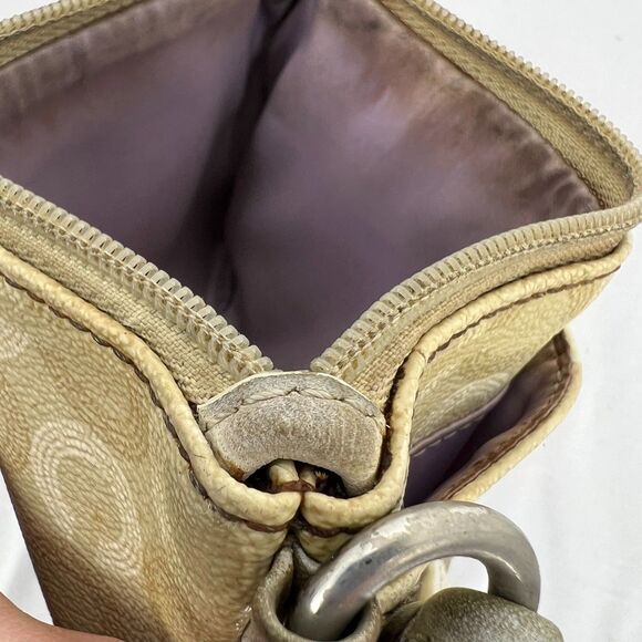Coach signature leather Wristlet Very Used wallet cream logo - Picture 12 of 13